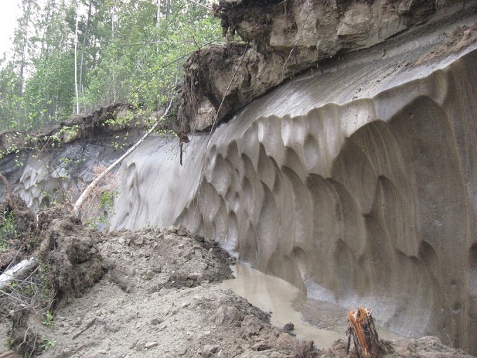 This is what the melting permafrost looks like